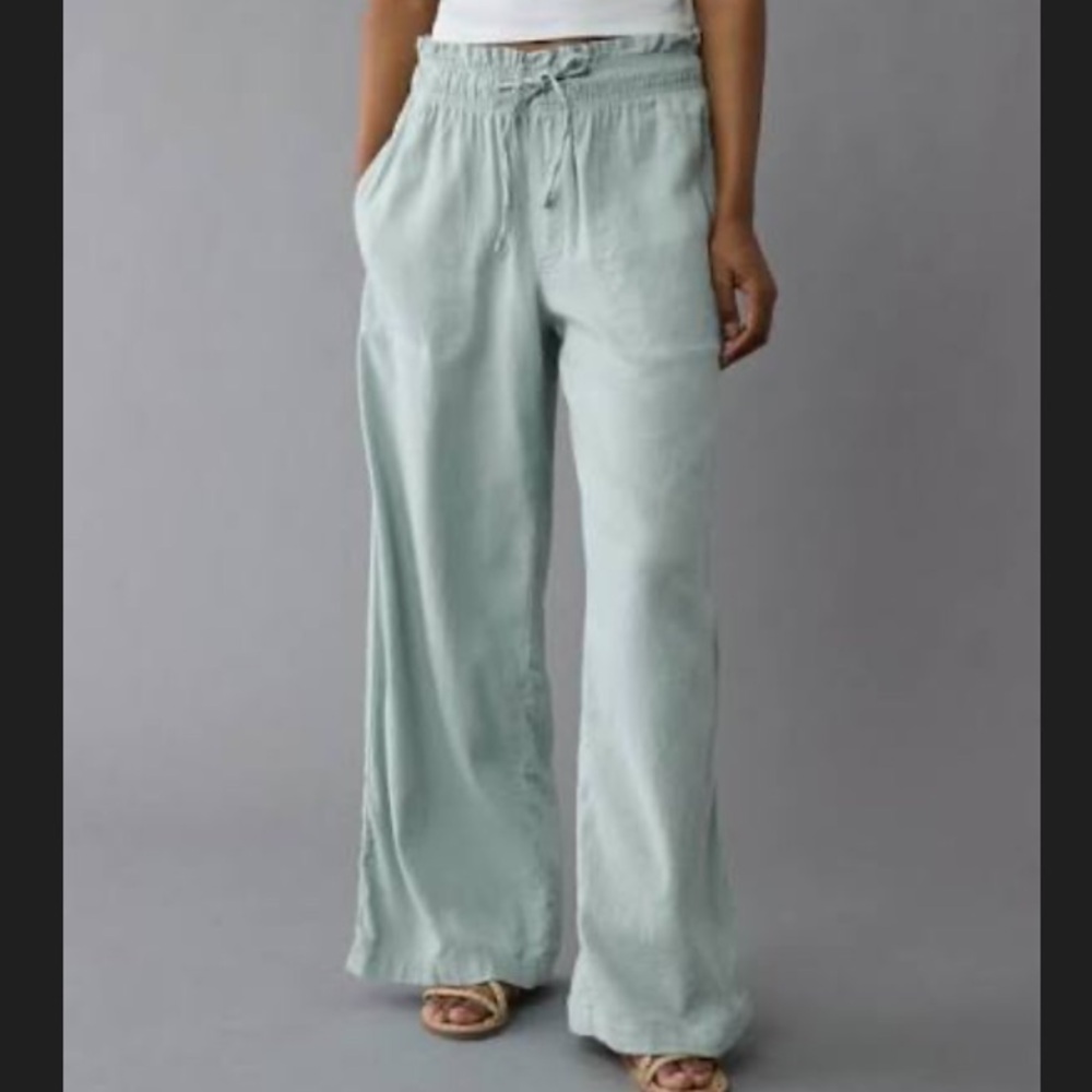 AE Dreamy Drape Linen Blend Pant